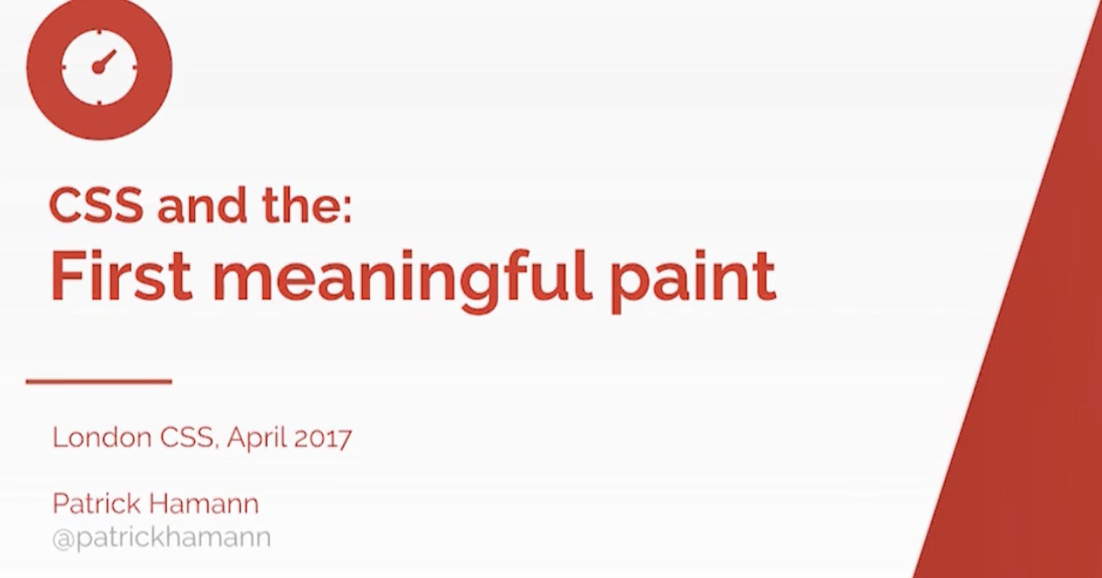 CSS and the First Meaningful Paint