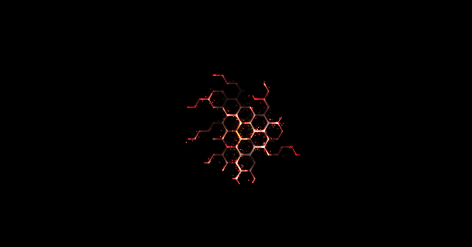 neon hexagon-forming particles