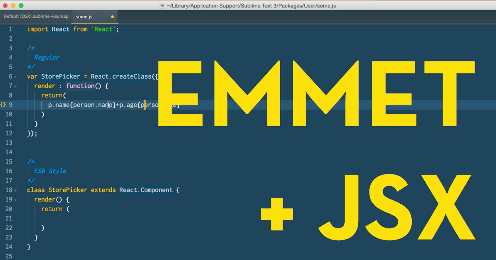 Emmet expansions and className in React JSX