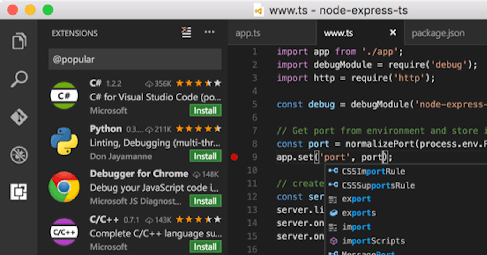 Moving from sublime text to visual studio code