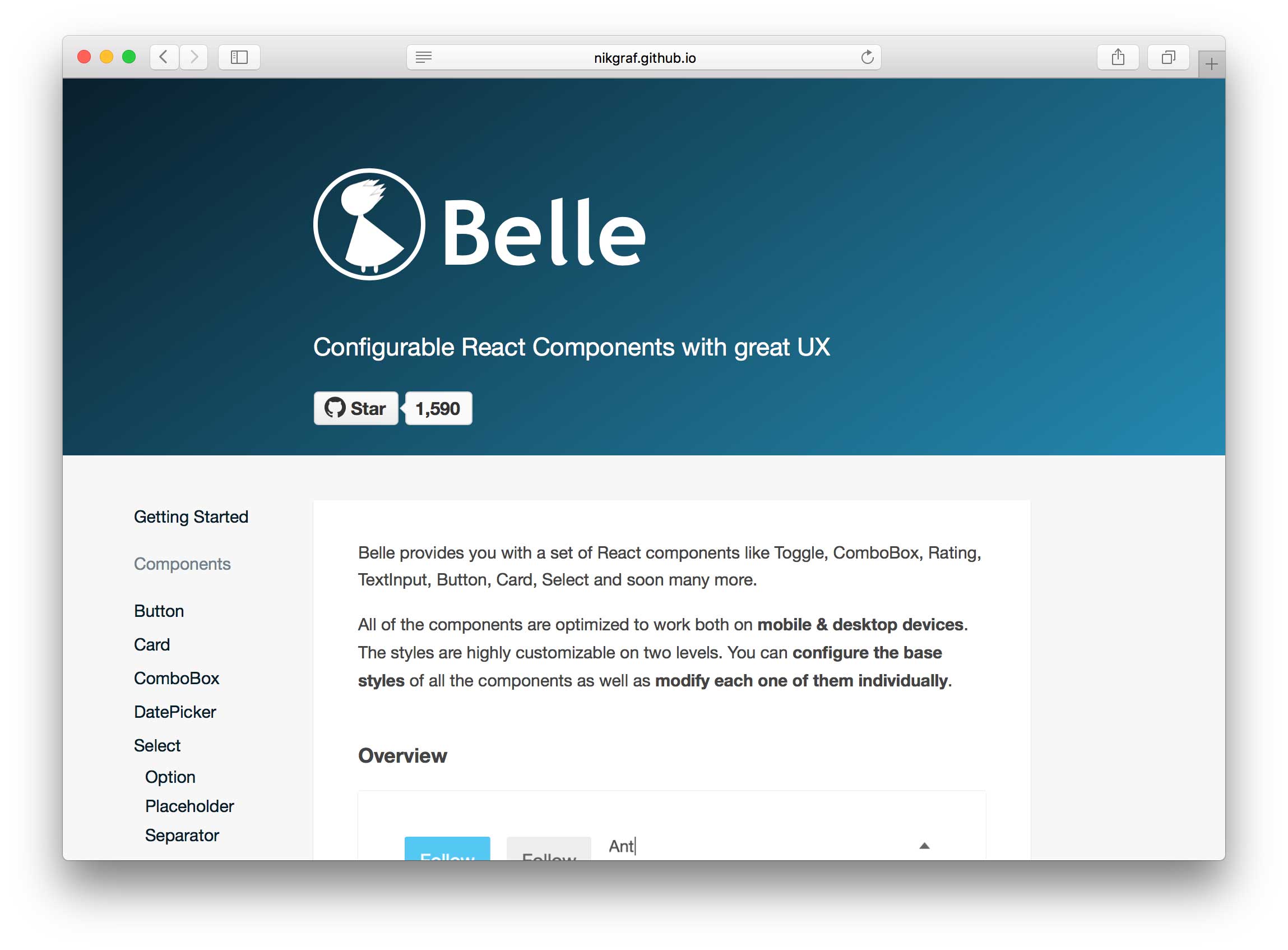 Belle React Components - توسعه دهندگان React - کدفرند