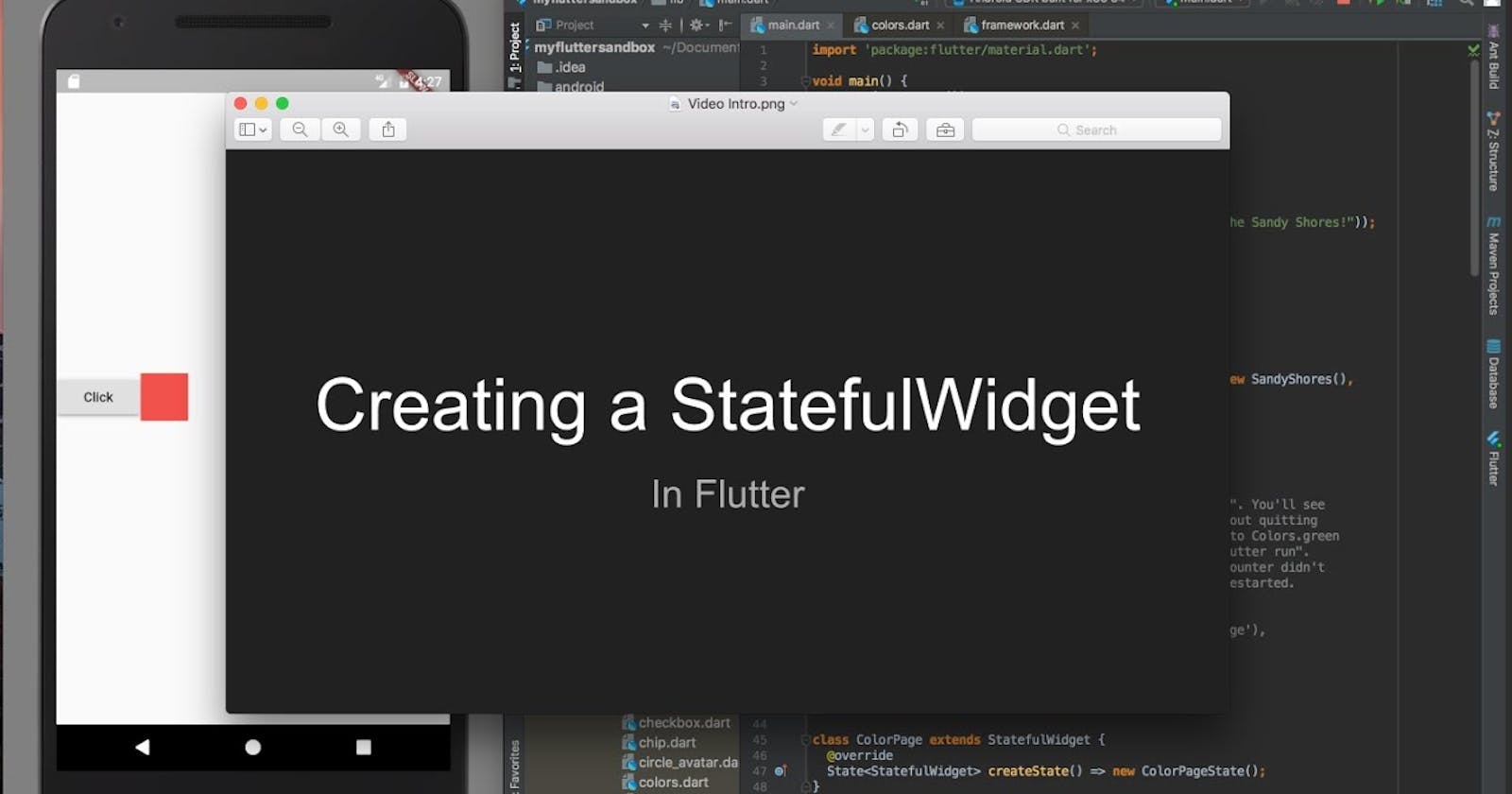 Flutter - Creating a StatefulWidget