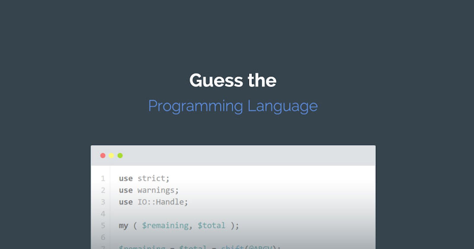 Guess the Programming Language | Tutorialzine