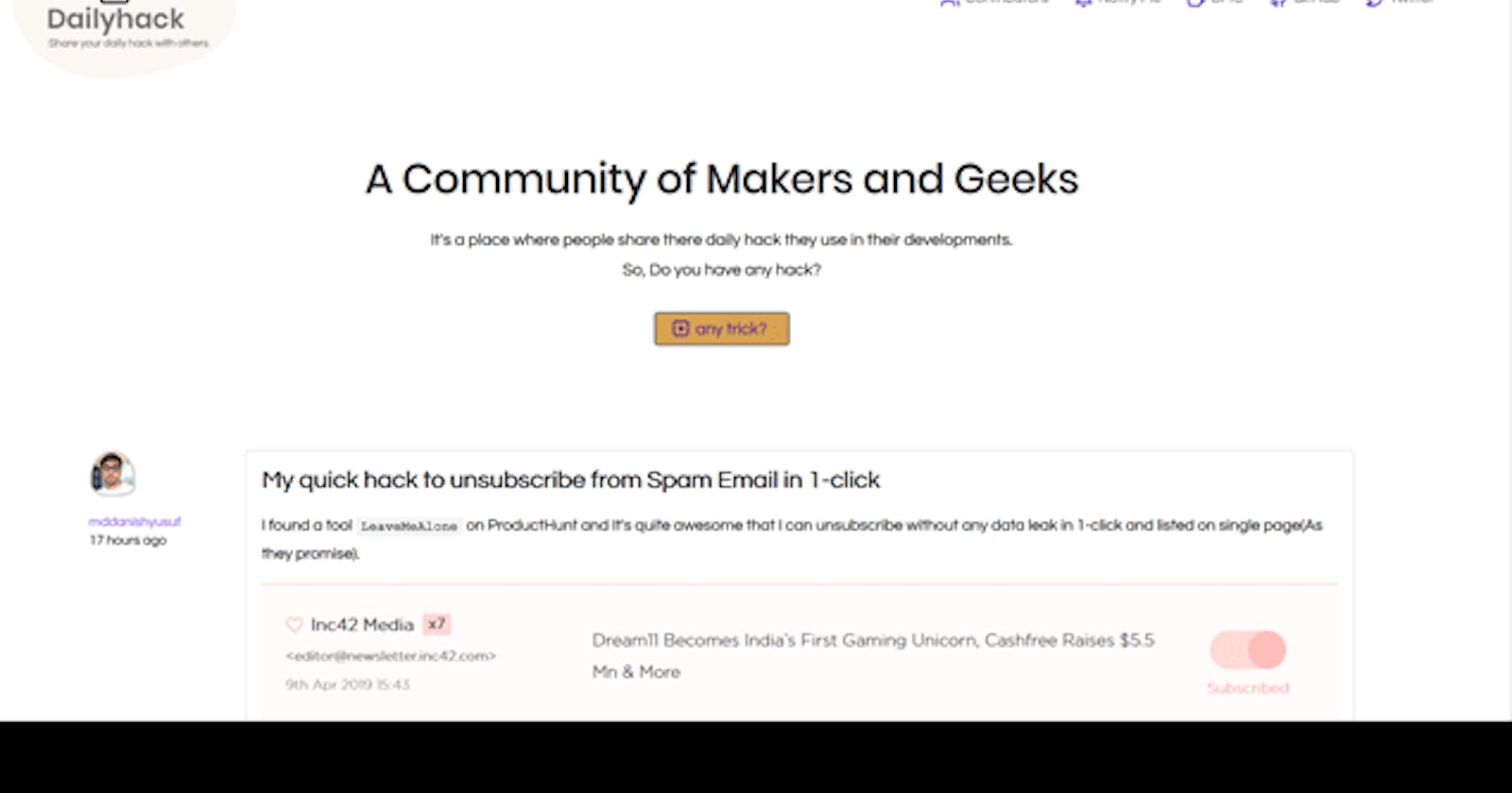 Daily Tricks by Makers, Developers and Geeks