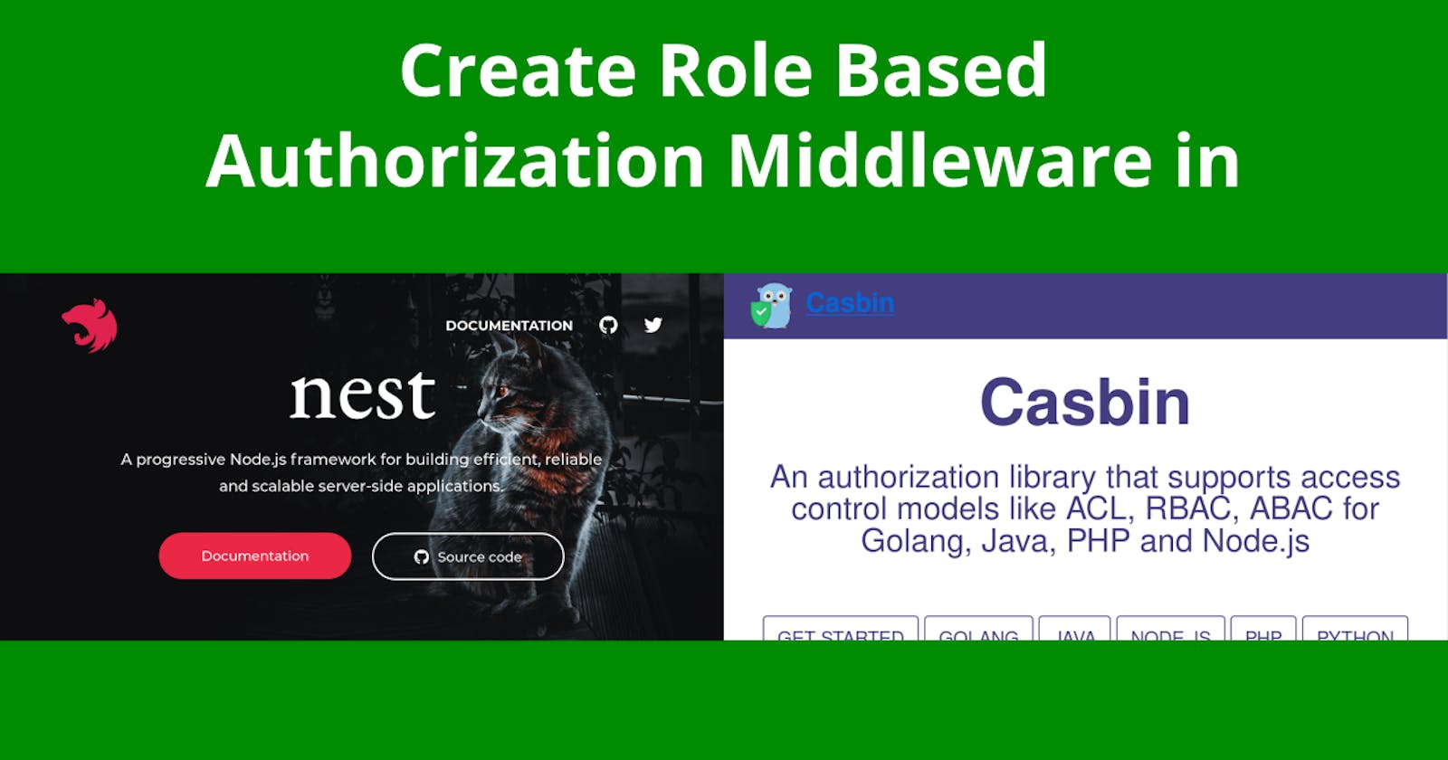 How to Create Role based Authorization Middleware with Casbin and Nest.js
