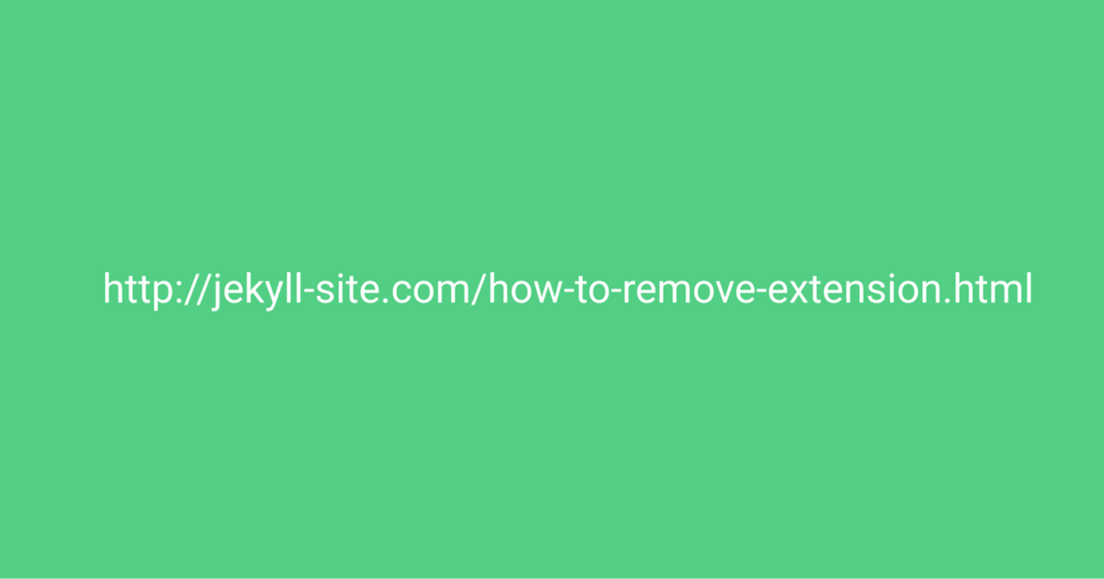 How to remove .html extension in Jekyll