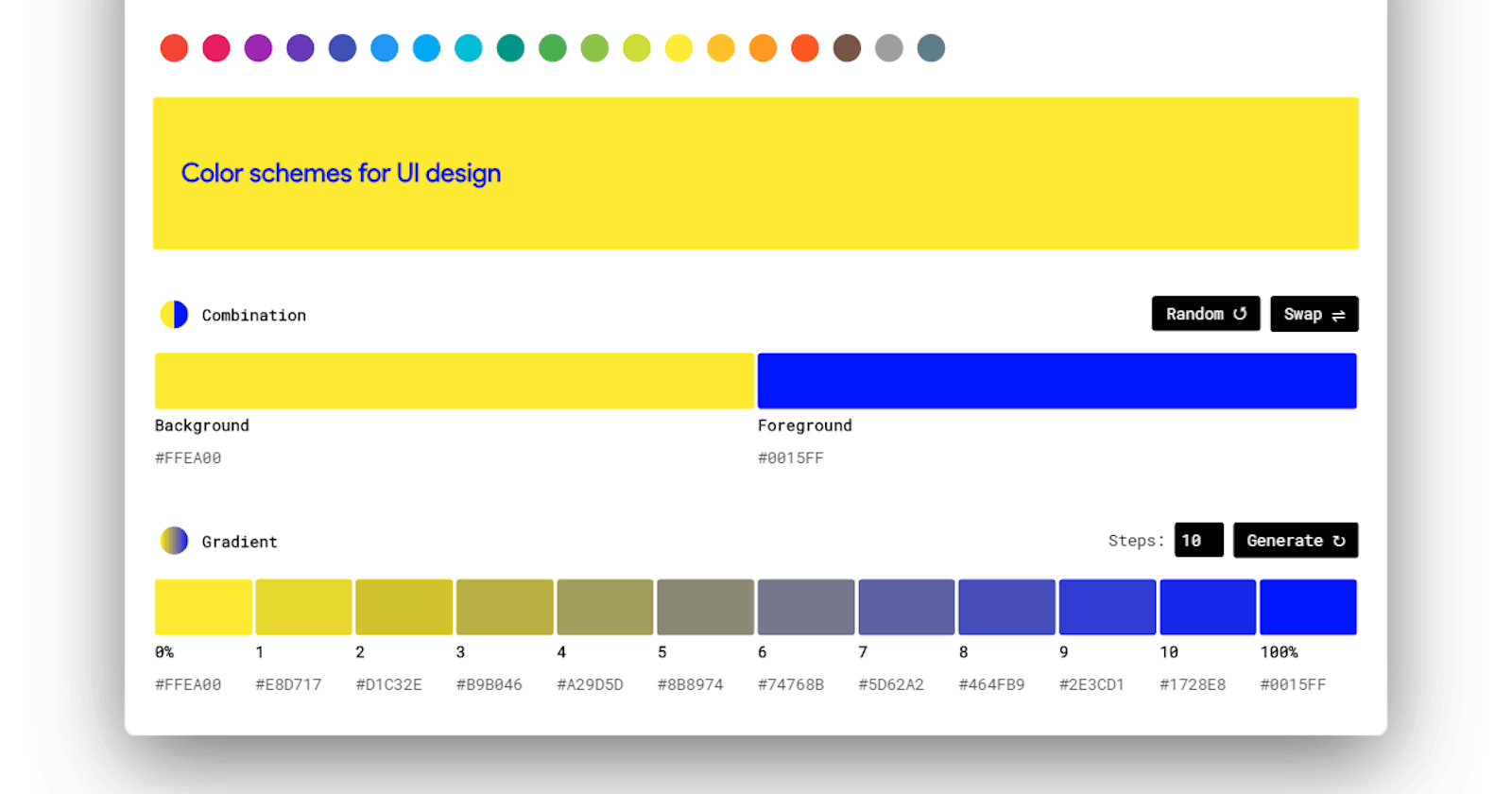 I created an easy way to create color combination schemes for UI