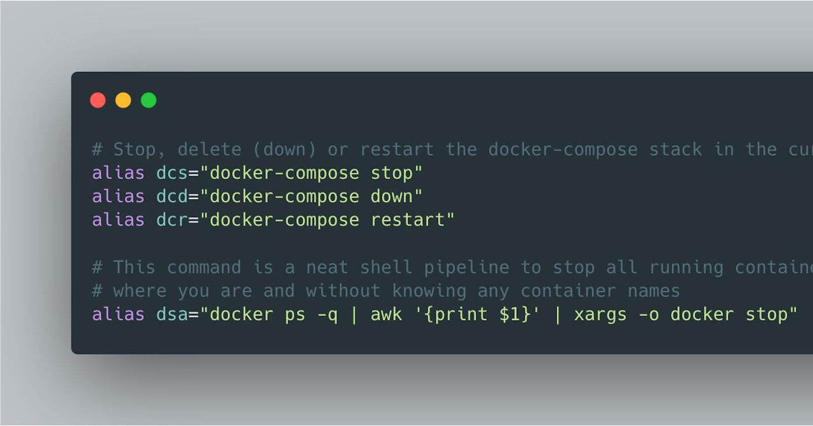 Useful Docker shell aliases to speed up Development