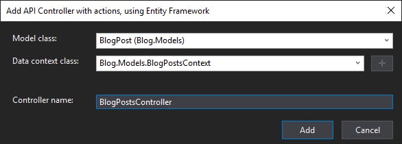 Add API controller with actions prompt