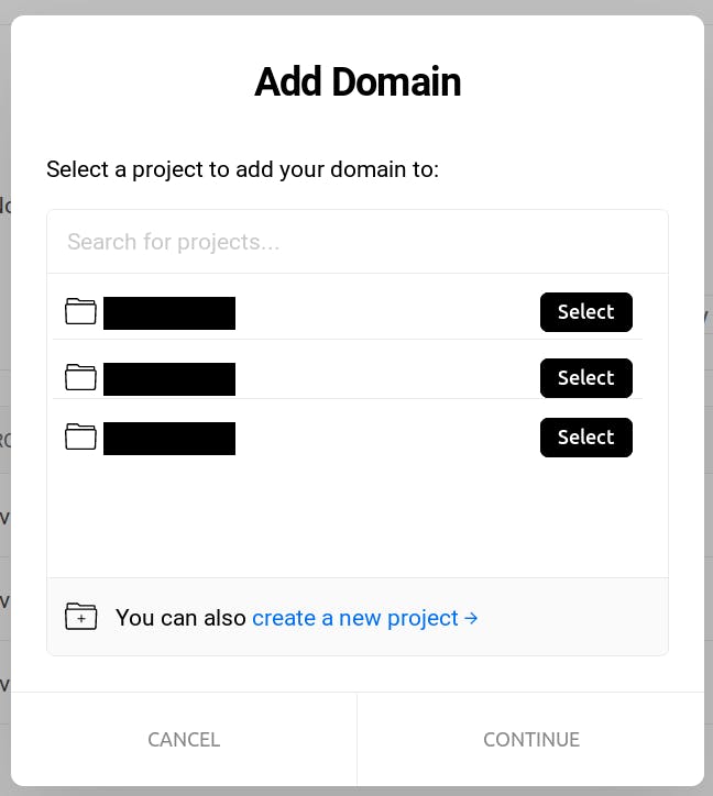 Domain - Project list