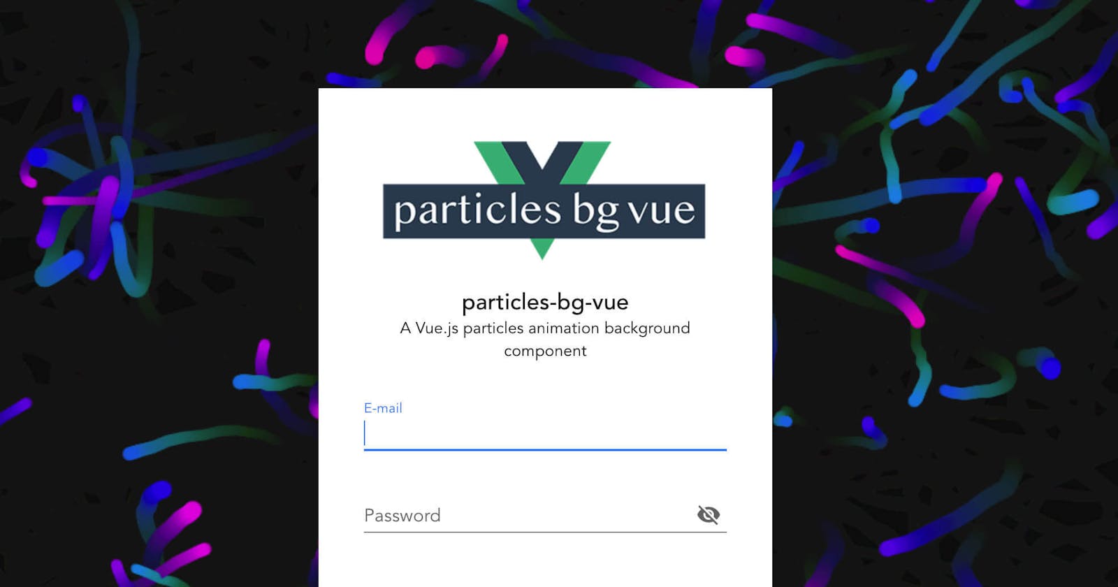 A vue.js particles animation background component
