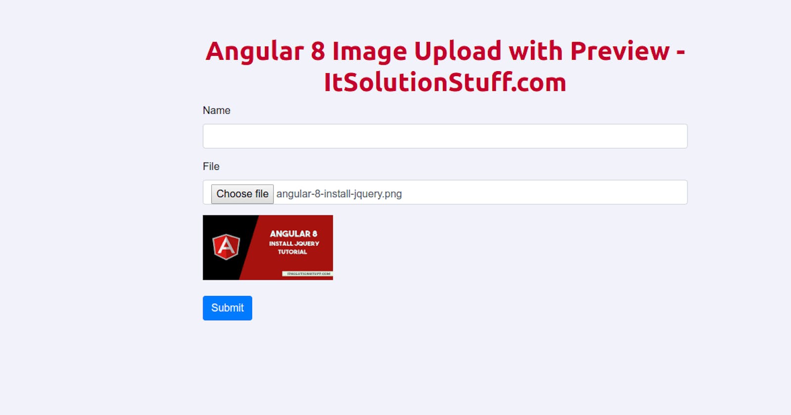 Image Upload and Preview in Angular 8