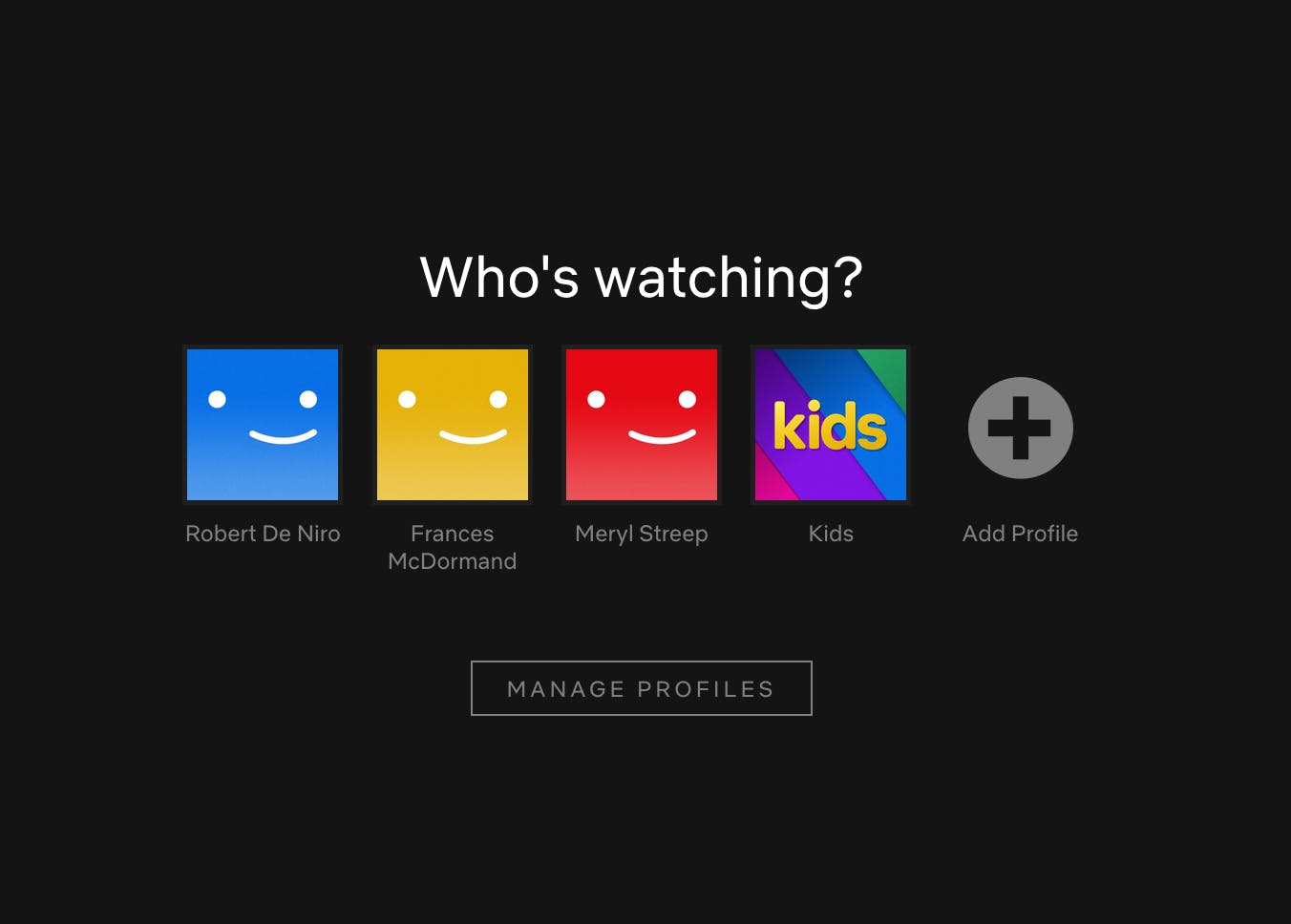 Page de profil Netflix