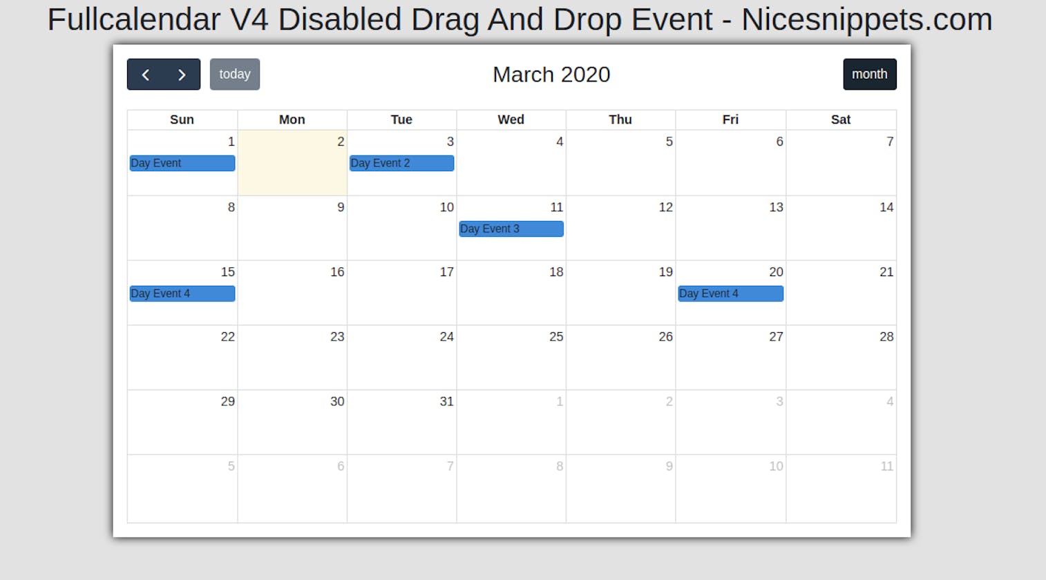 Fullcalendar V4 Disabled Drag And Drop Event