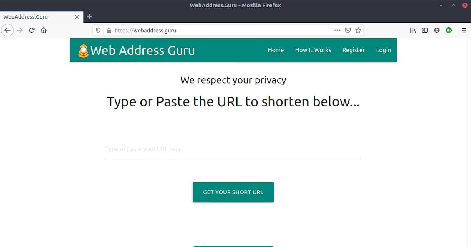 Privacy Respecting URL Shortner
