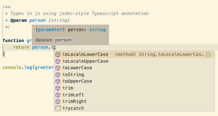 Type hints in vscode while using ts annotations in .js