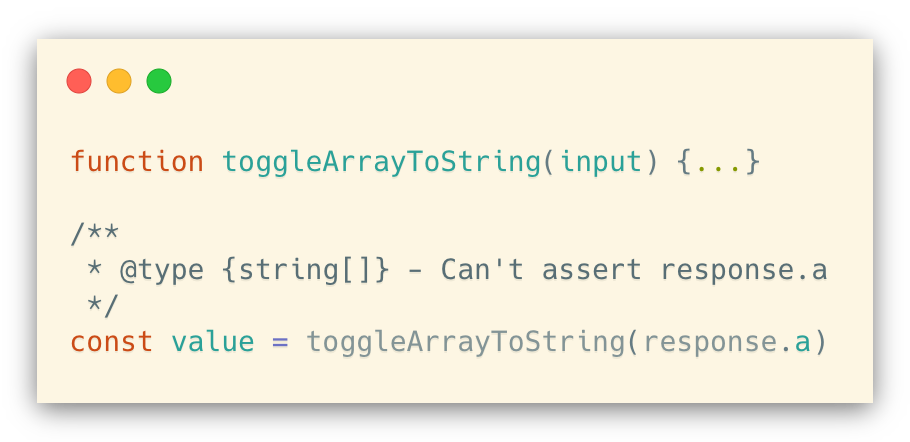 Cant use type assertion in .js