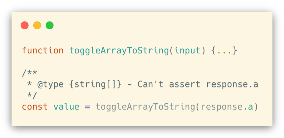 Can’t use type assertion in .js