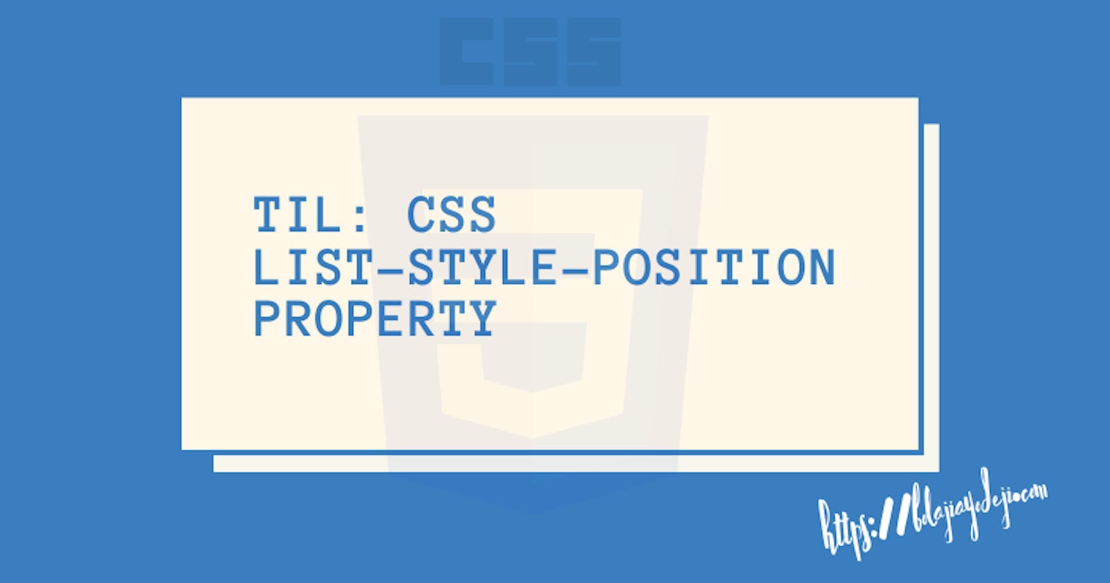 TIL: CSS list-style-position property