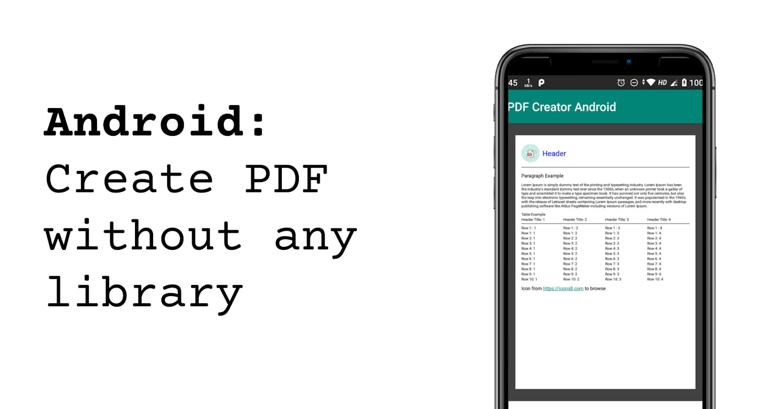 Android: Create PDF without any library [Part 2]