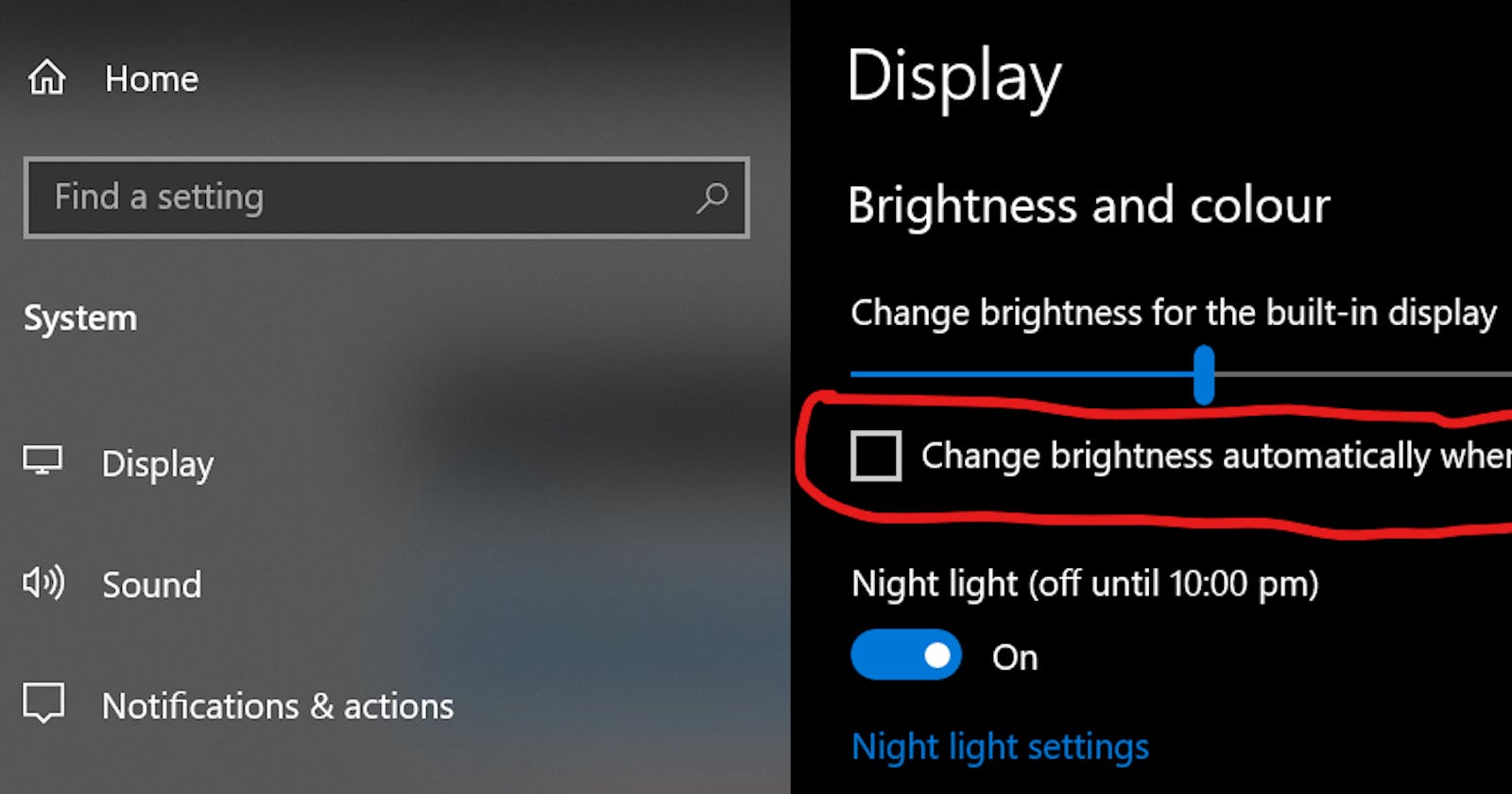 Preventing a Windows PC from adjusting the screen's brightness automatically