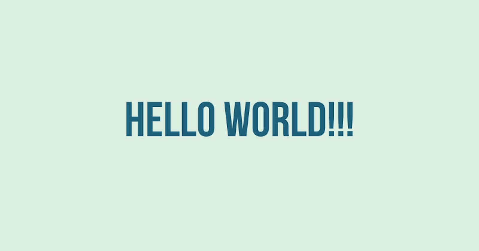 Hello World 👋