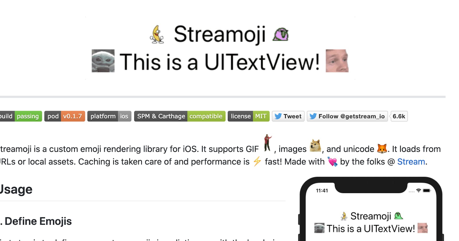 Streamoji - Custom Emoji Library for iOS UITextView