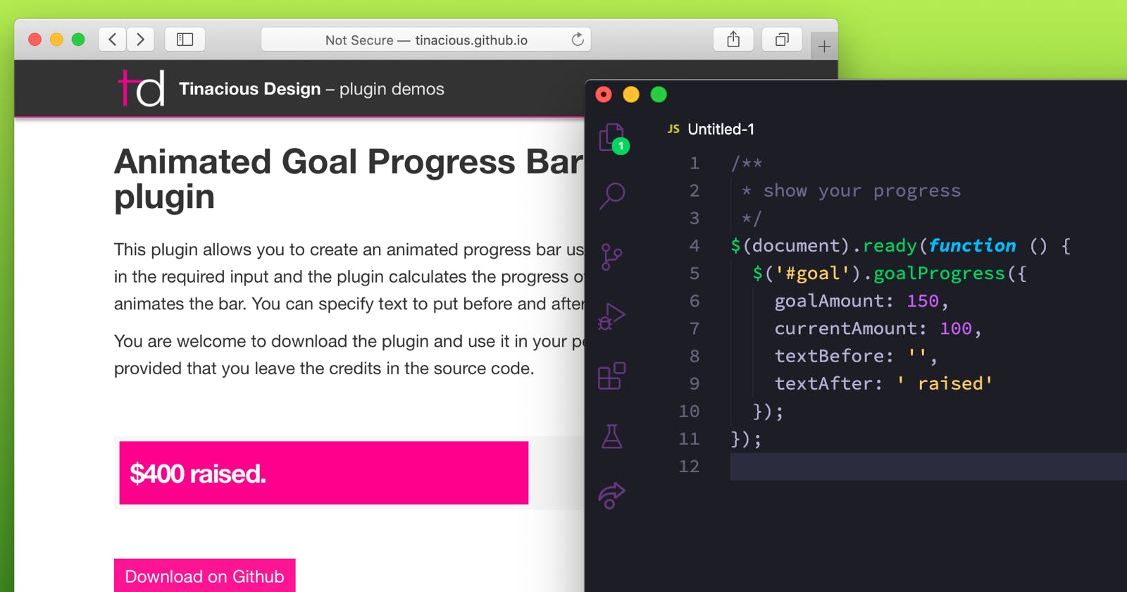 Progress Bar jQuery plugin