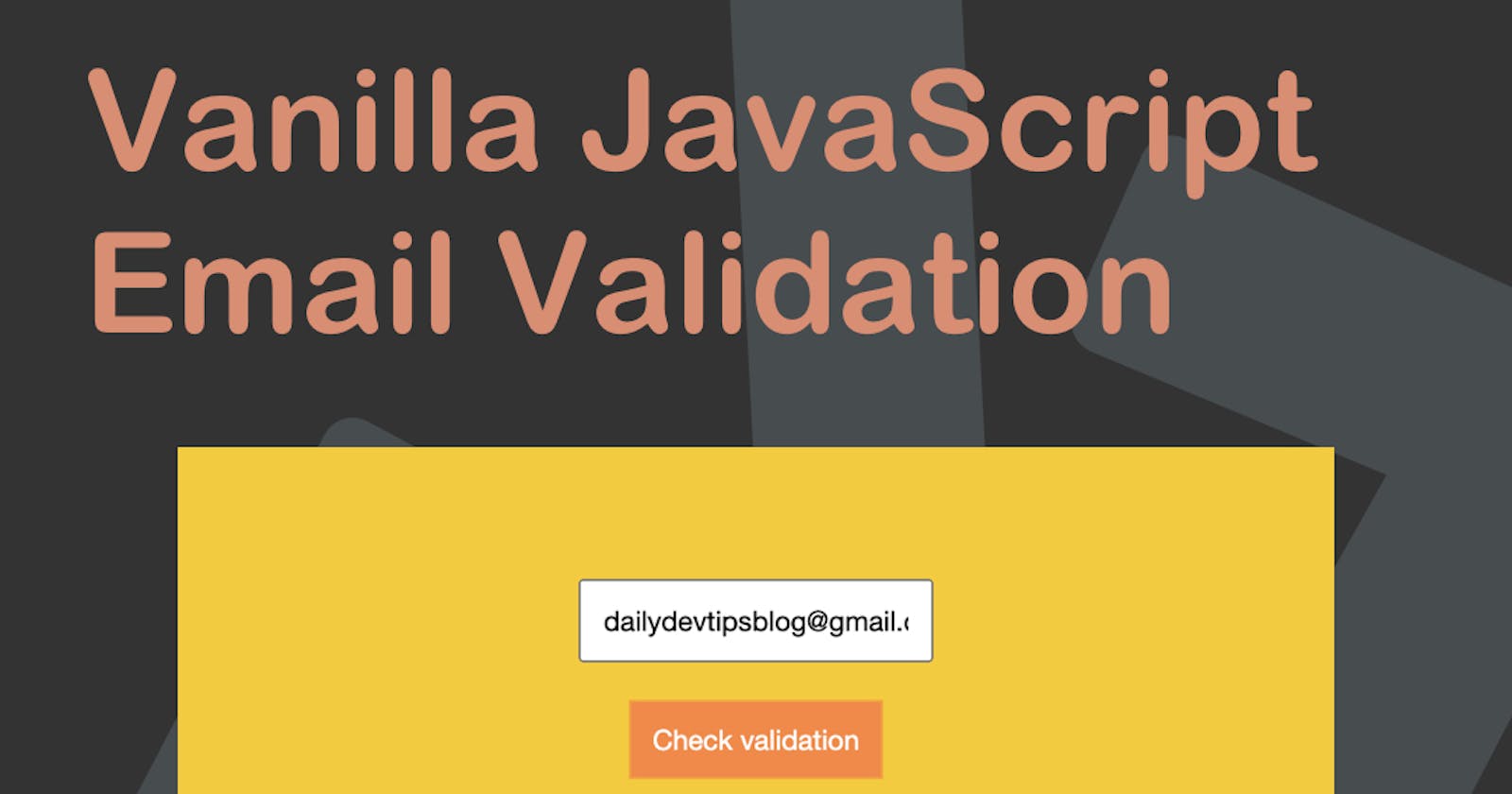 Vanilla JavaScript Email Validation
