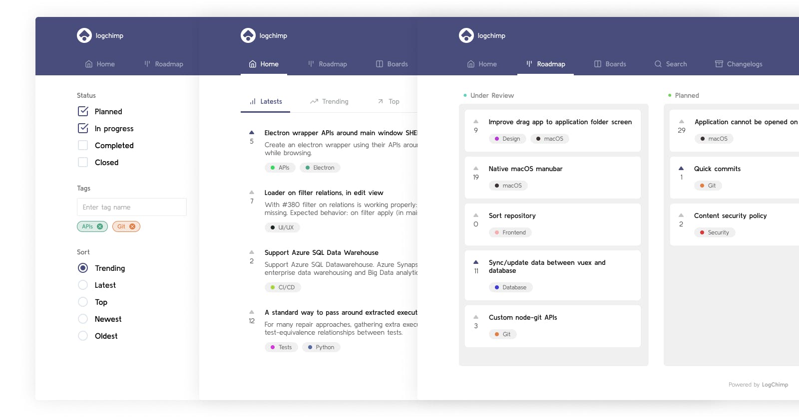 LogChimp product development roadmap