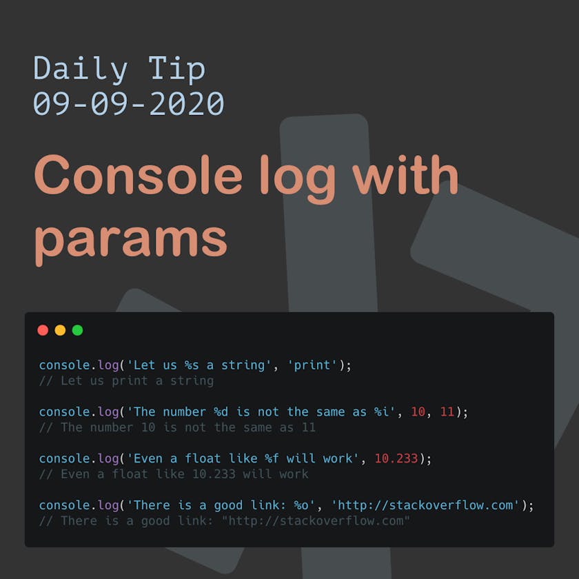 Console log with params