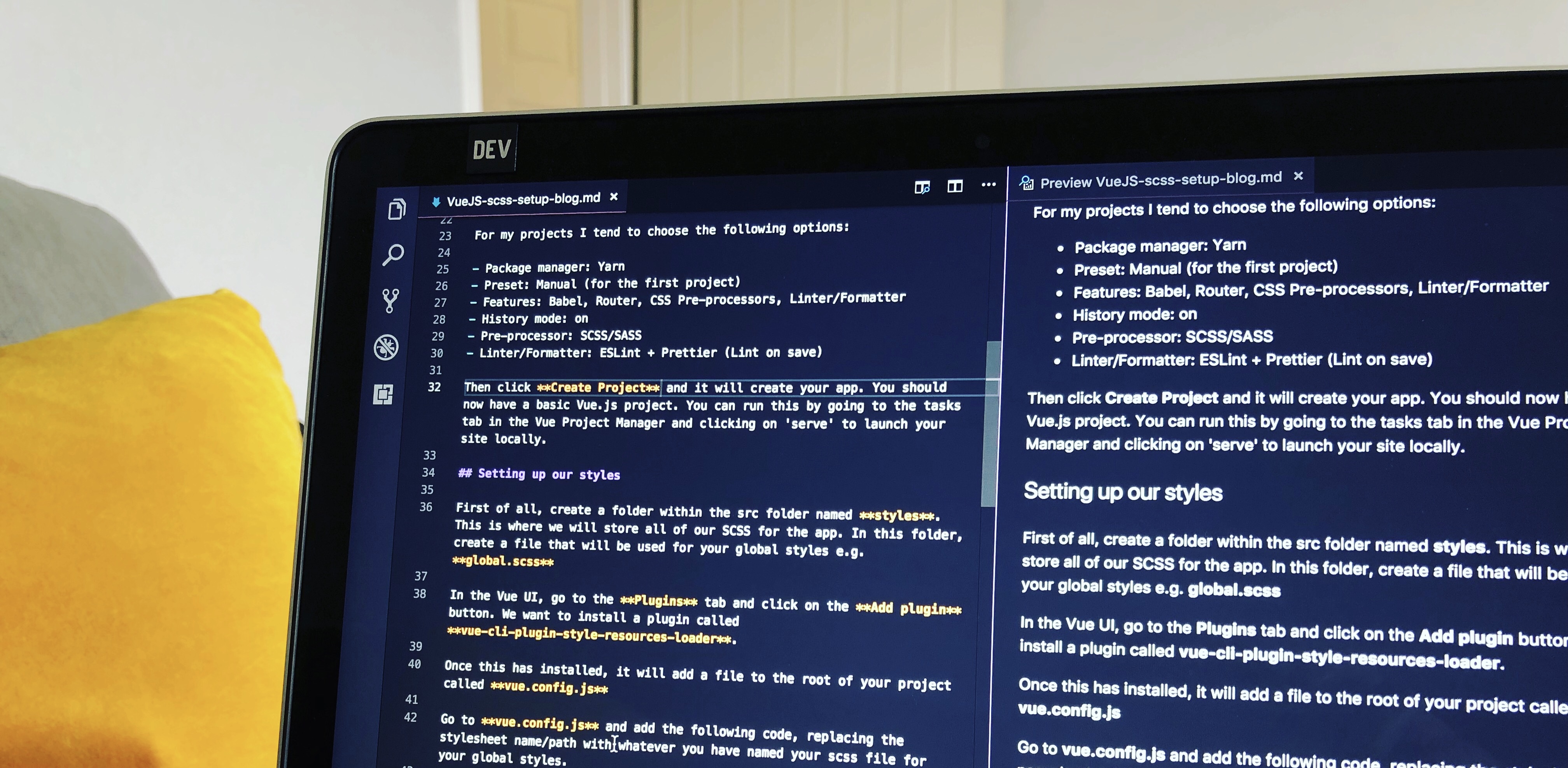 My SCSS setup within a Vue CLI 3 project