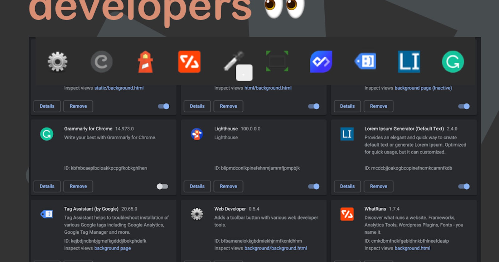 Top 10 Chrome extensions for developers 👀
