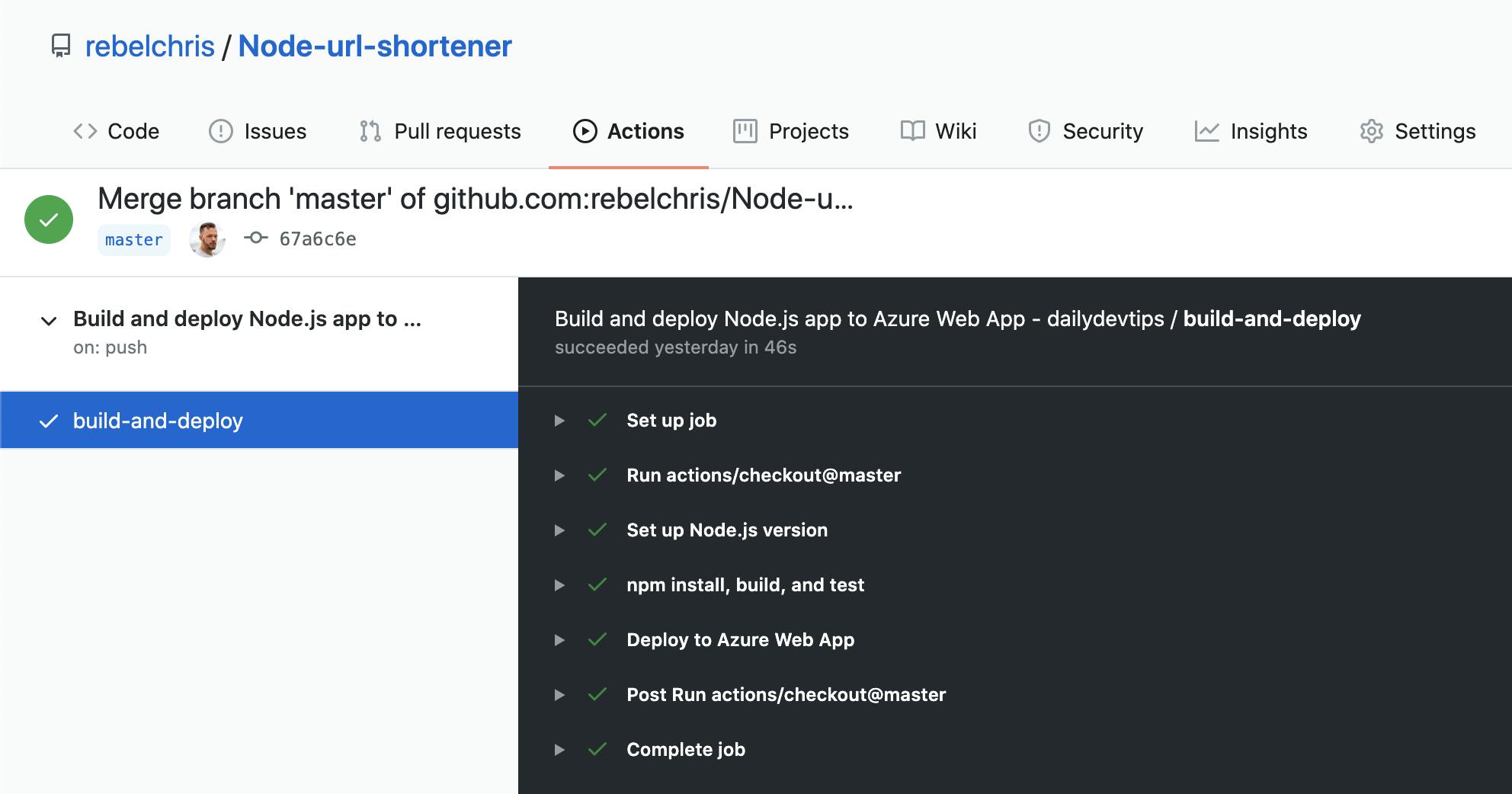 GitHub Actions details