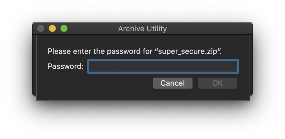 Zip with password on Mac