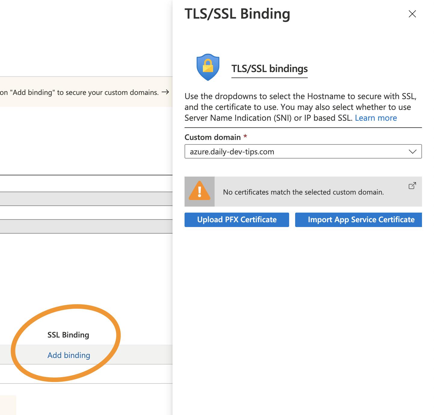 Azure SSL Binding