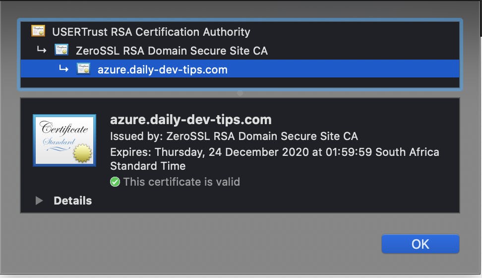 Chrome inspect SSL Certificate