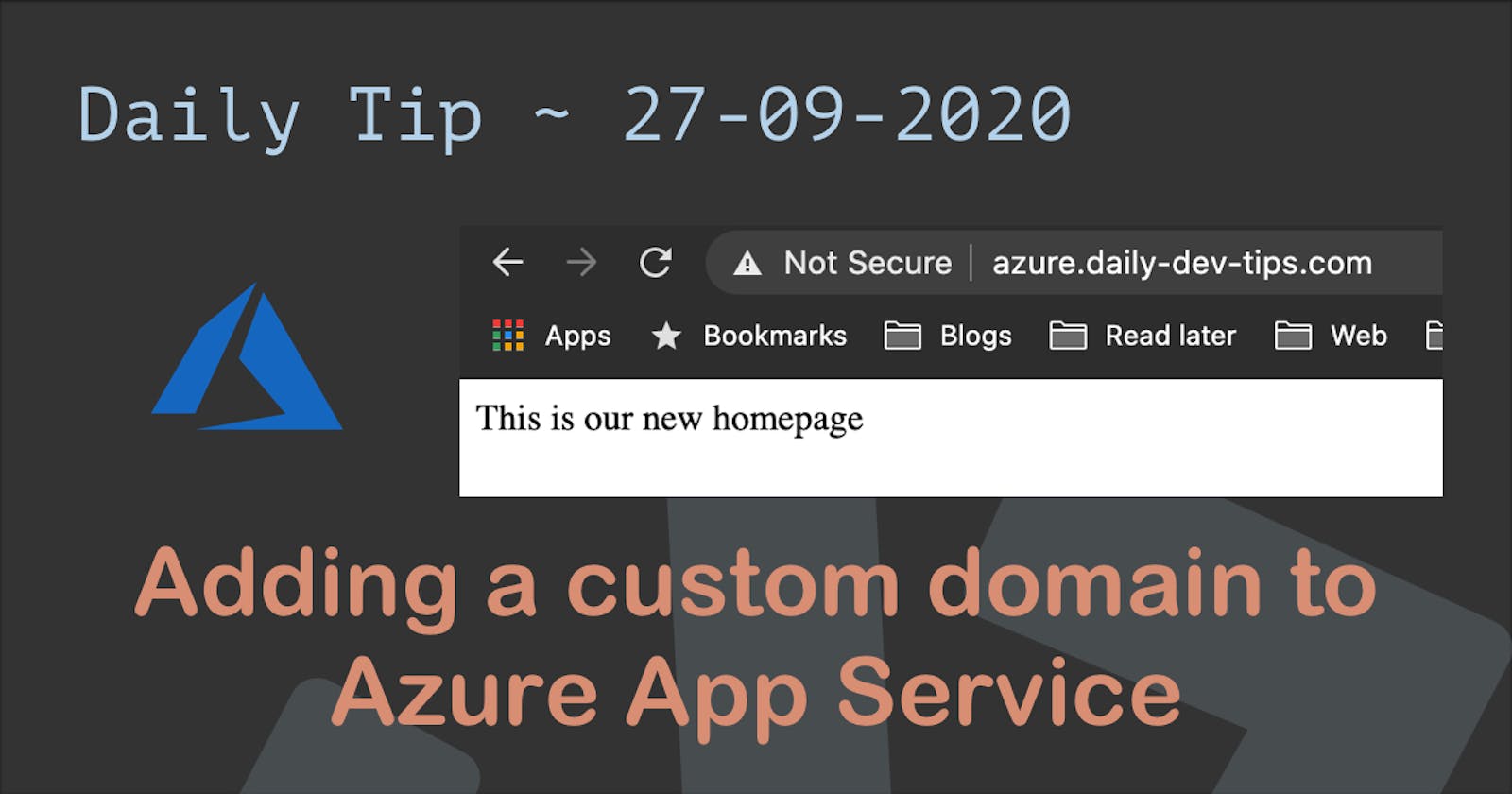 Adding a custom domain to Azure App Service