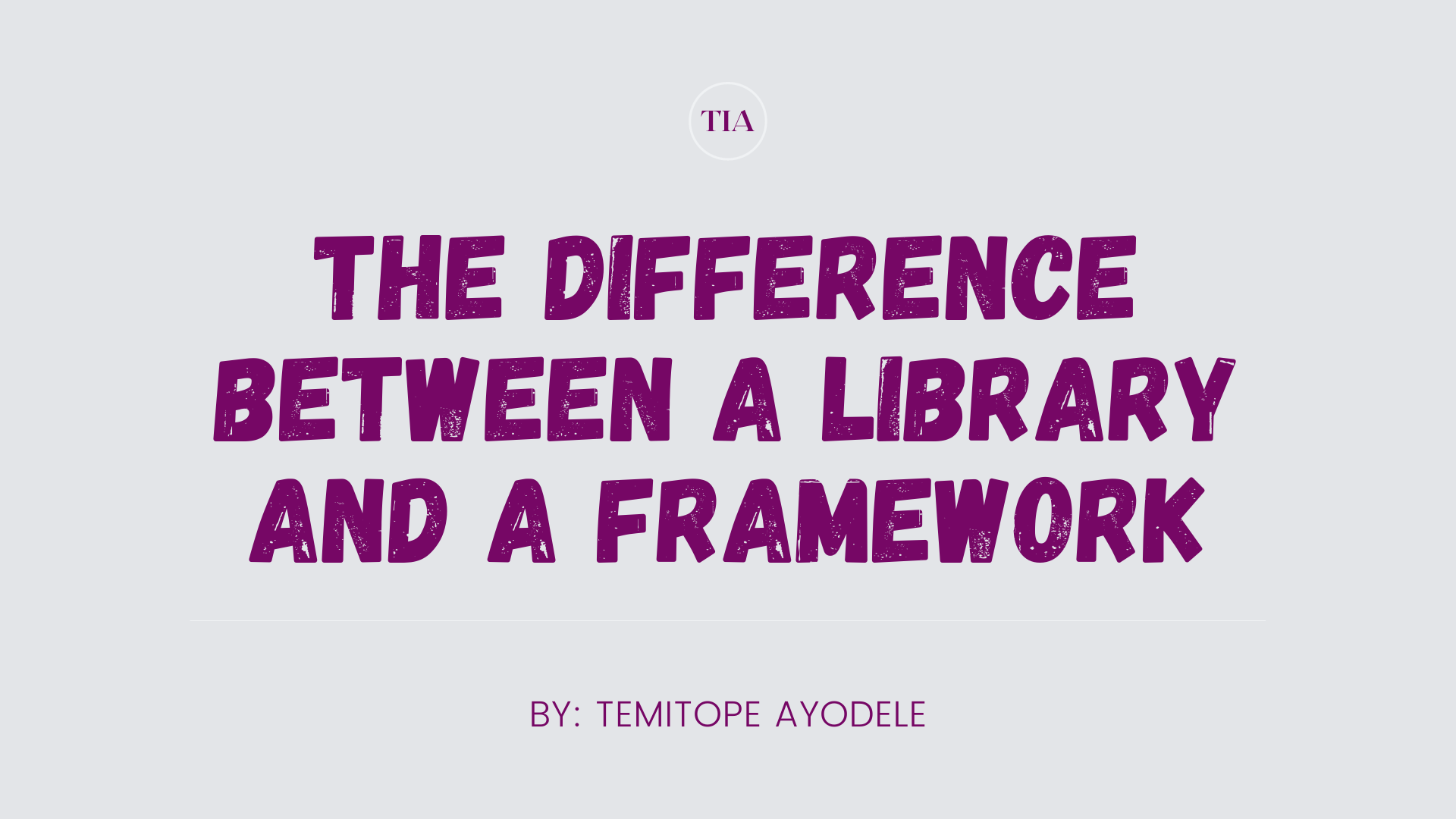 The Difference between a Library and a Framework