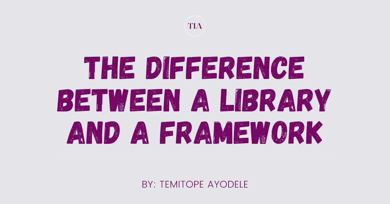 The Difference between a Library and a Framework