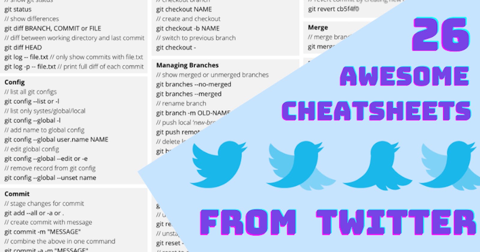 26 Awesome Cheatsheets from Twitter