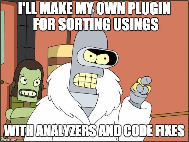 I'll make my own roslyn plugin for sorting usings...with analyzers and code fixes