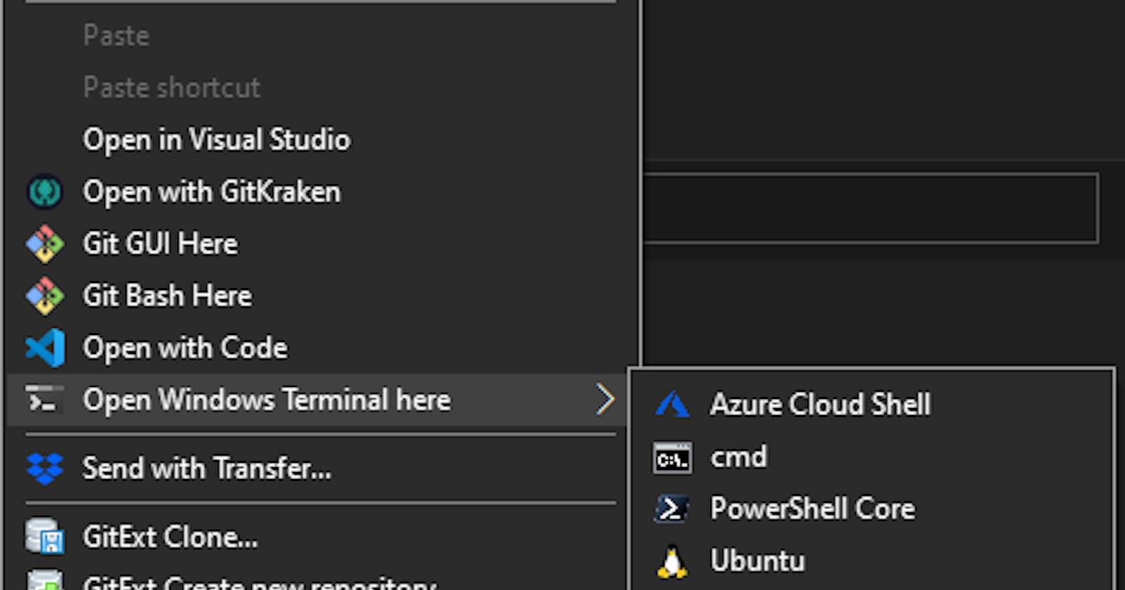 Adding "Open Windows Terminal here" to the explorer context menu