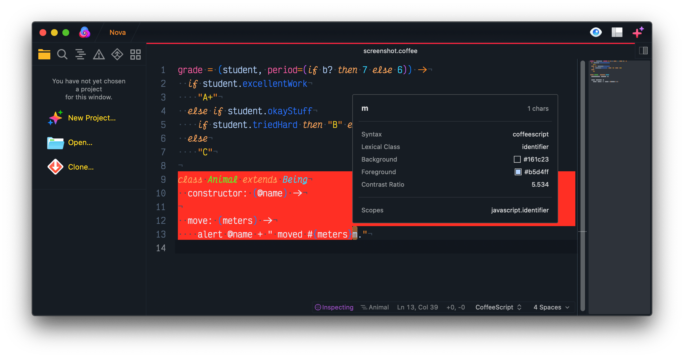 For debugging, I use a white font on a red background.