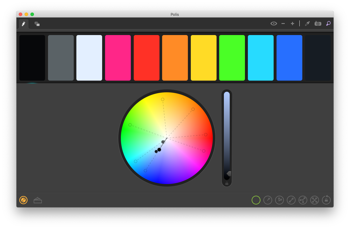 Spectrum app by Eigenlogik showing Polis color palette.