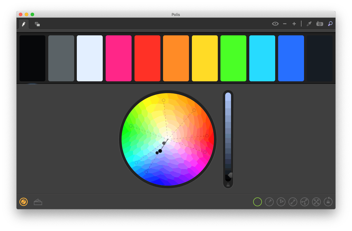 Spectrum app by Eigenlogik showing Polis color palette.