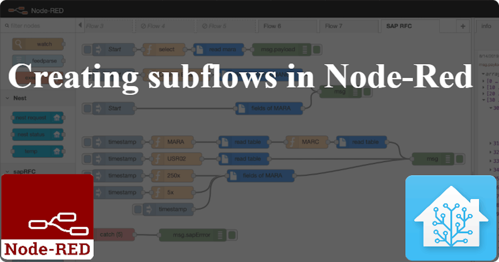 Creating subflows in Node-Red
