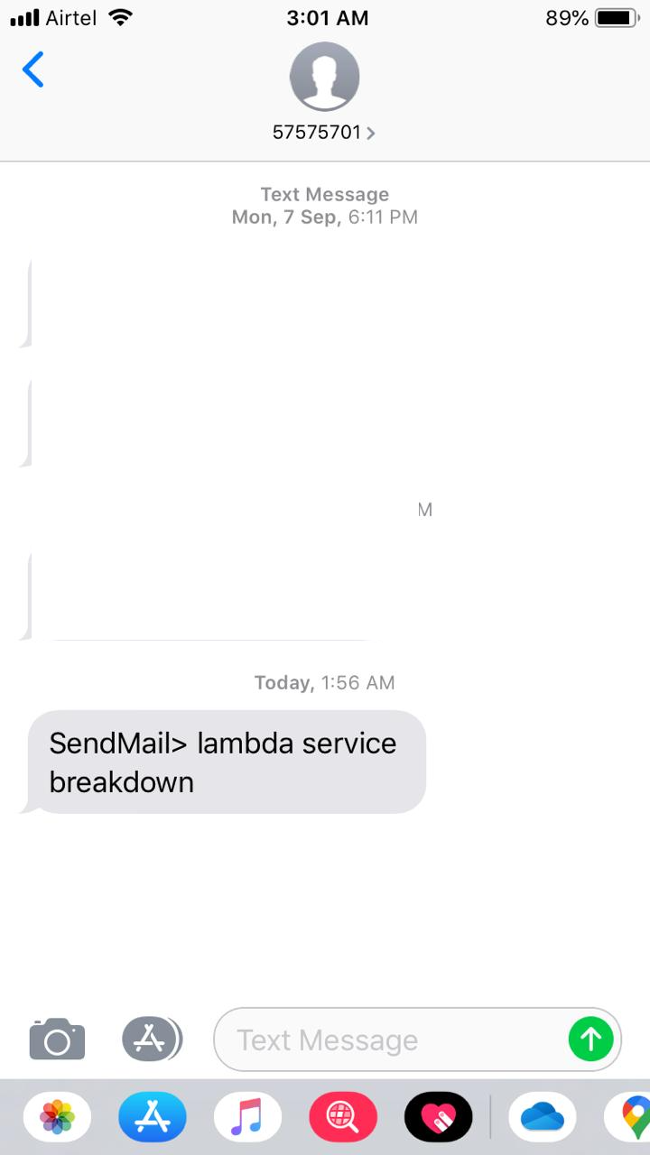 SMS notification