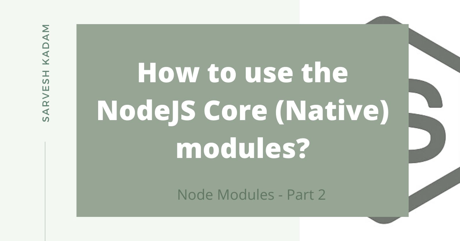 How to use the NodeJS Core (Native) modules?