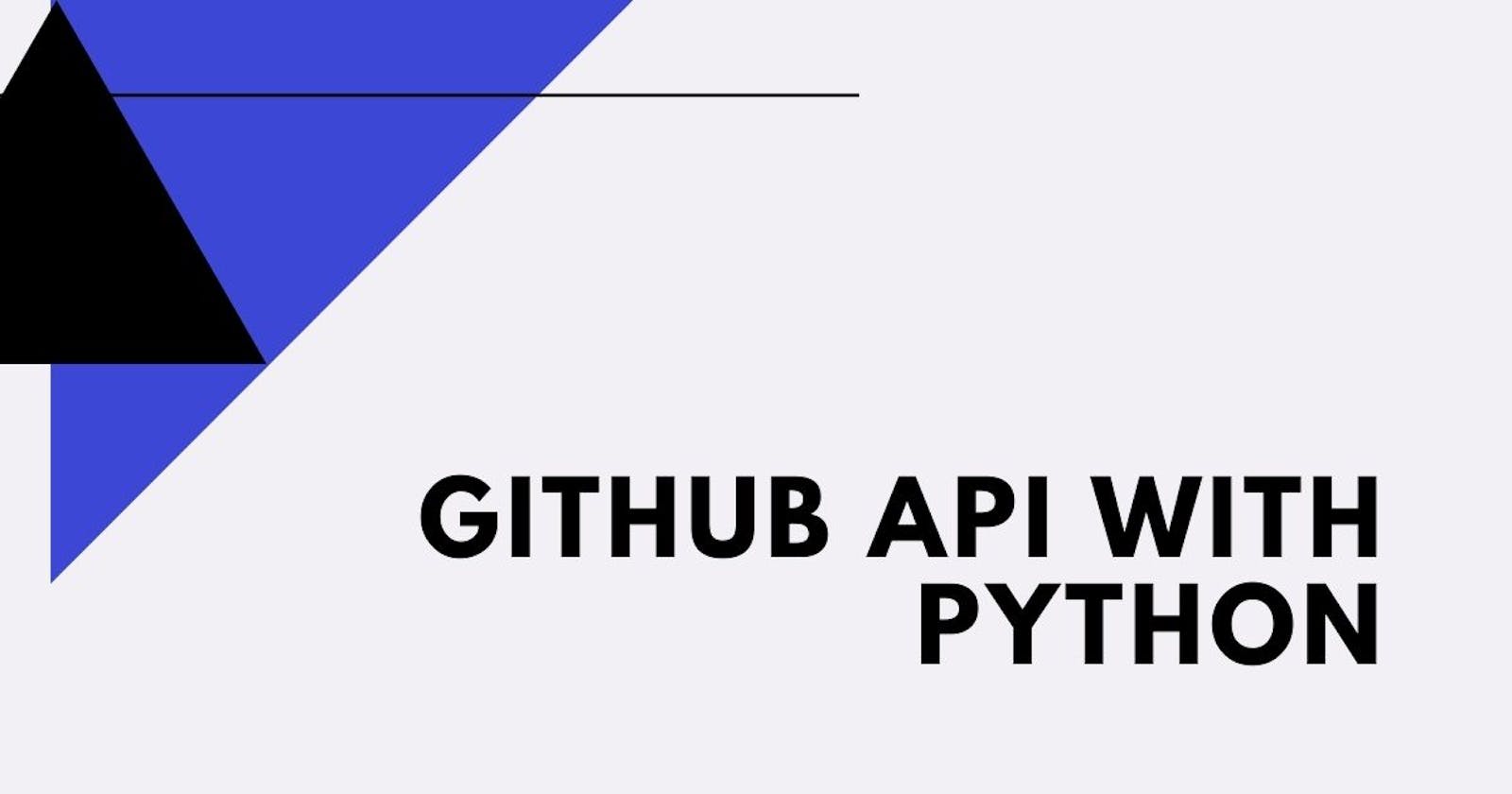 GitHub API With Python